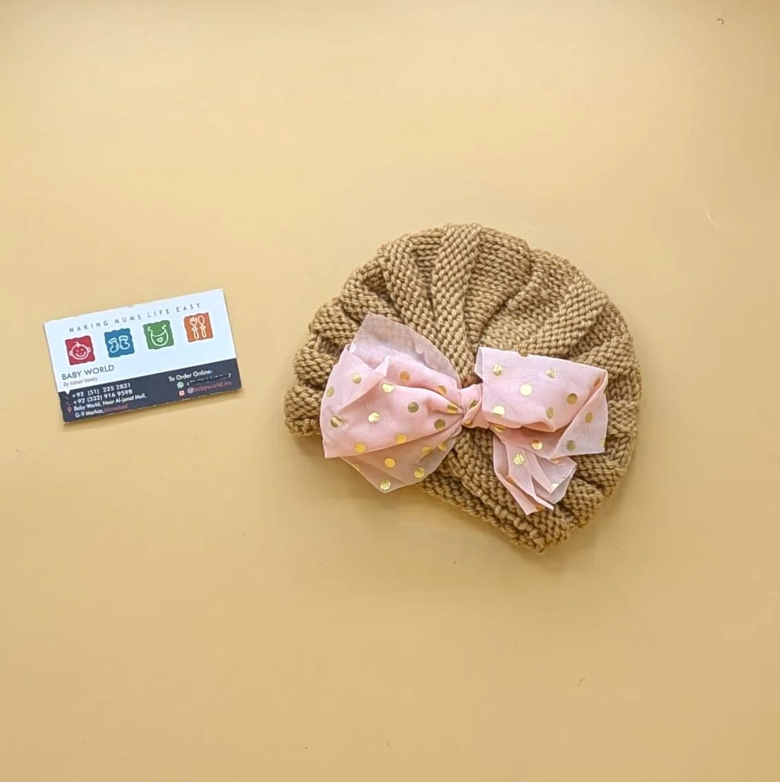 Baby Wool Cap - Bow/Dots - Winter - Image 13