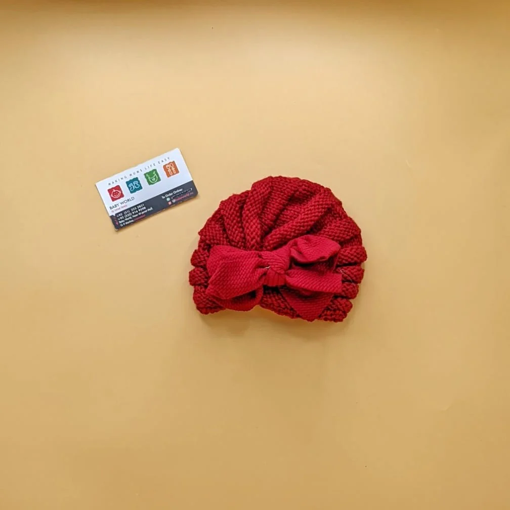 Baby Wool Cap - Bow Large - Winter - Image 12