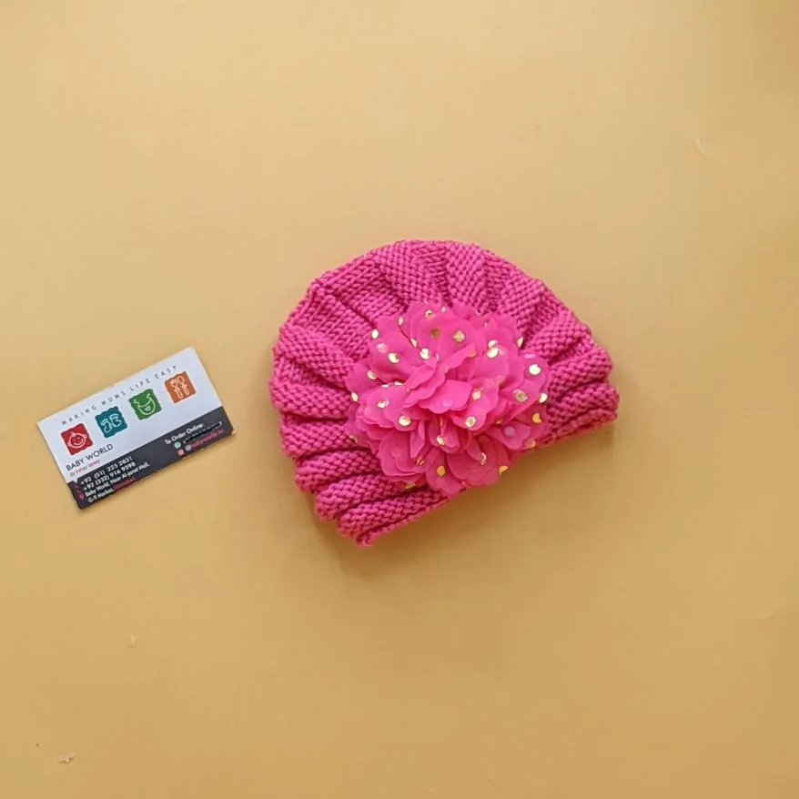 Baby Wool Cap - Flower - Winter - Image 7
