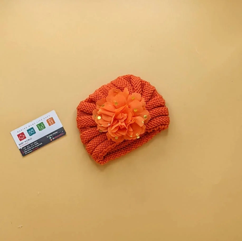 Baby Wool Cap - Flower - Winter - Image 9