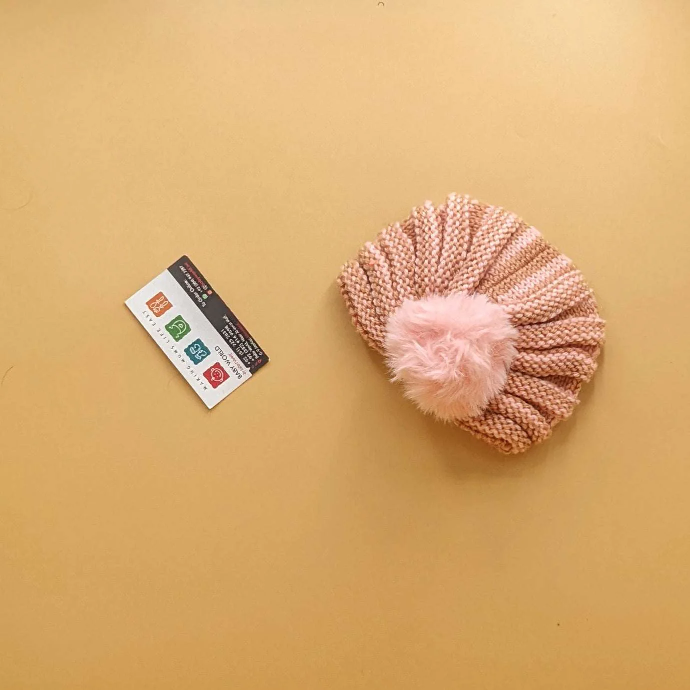 Baby Wool Cap - Pom/Line - Winter - Image 8