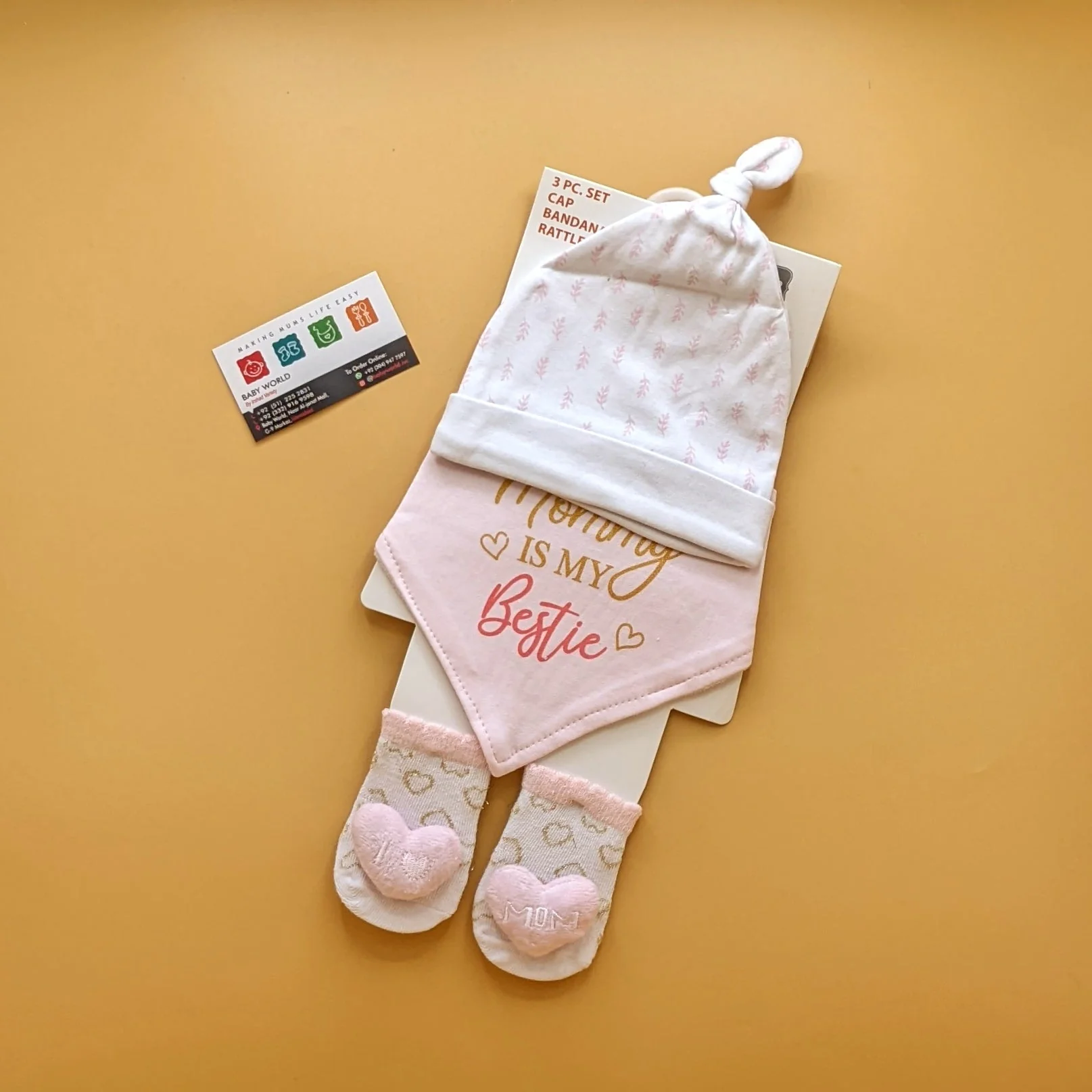 Cap, Bib & Booties Set - Image 4