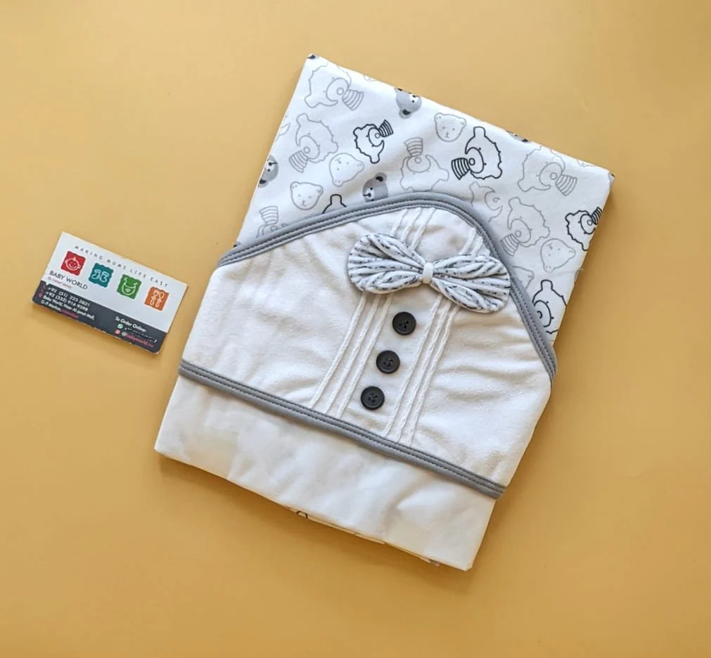 Hooded Wrapping Sheet/Blanket - Winter - Bow/Buttons 🔘 - Image 9