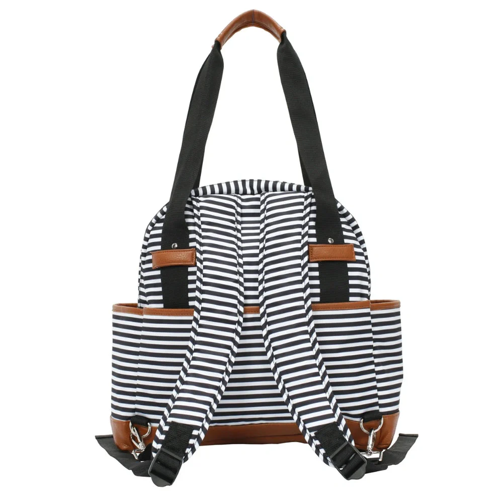 iPack Striped Insulated Diaper Tote Bag with Changing Pad & Adjustable Strap - Image 6
