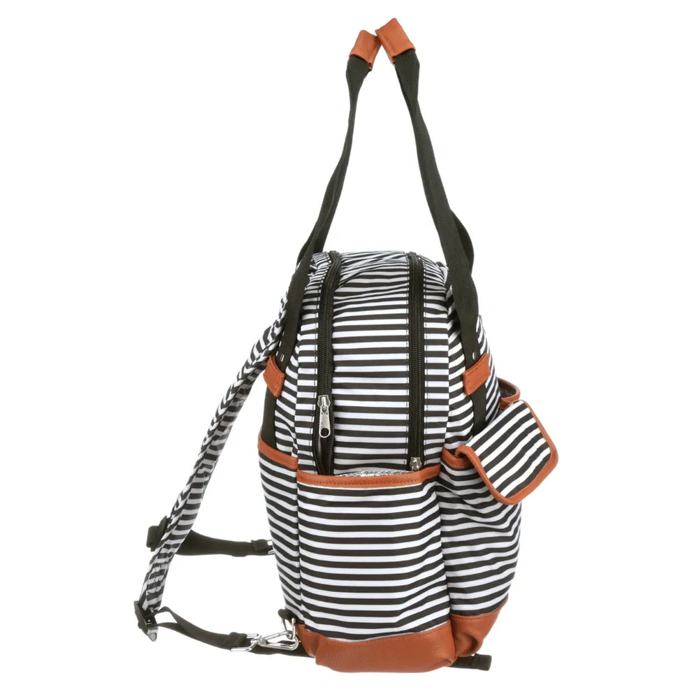 iPack Striped Insulated Diaper Tote Bag with Changing Pad & Adjustable Strap - Image 7